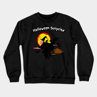 Illustration of a witch flying Crewneck Sweatshirt